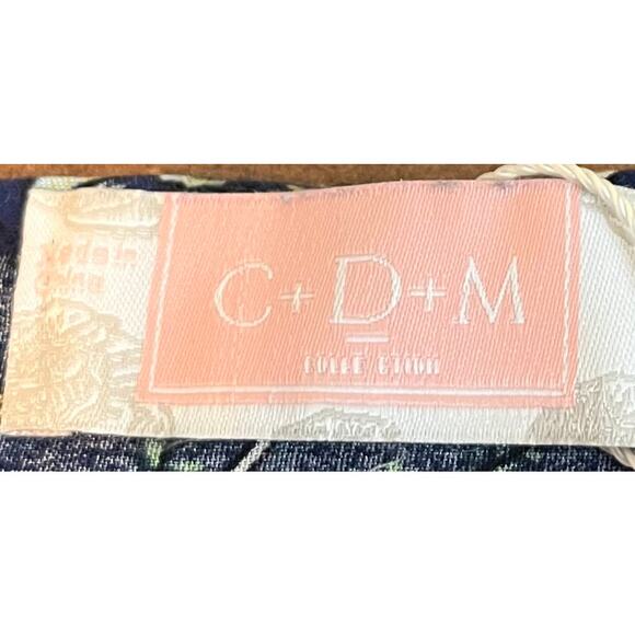 C + D + M ABOVE ANKLE V-NECK TUNIC DRESS, WOMENS, XL-NAVY WITH MULTICOLOR FLORAL - Picture 8 of 10